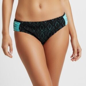 NWT g:21 Black & Aqua Crochet Overlay Bikini Bottom – Size XL 16-18